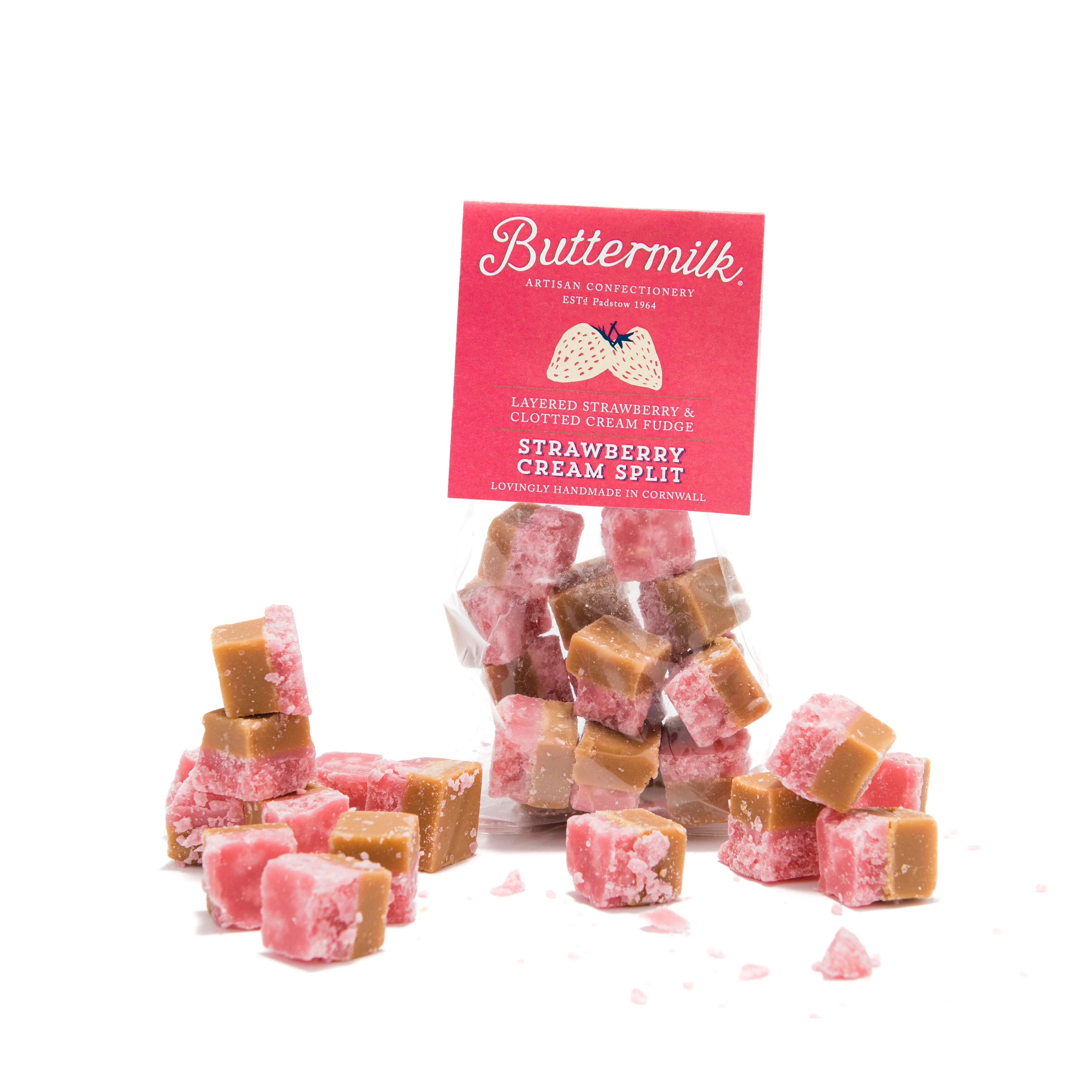 Buttermilk Strawberry Cream Split Fudge 175g