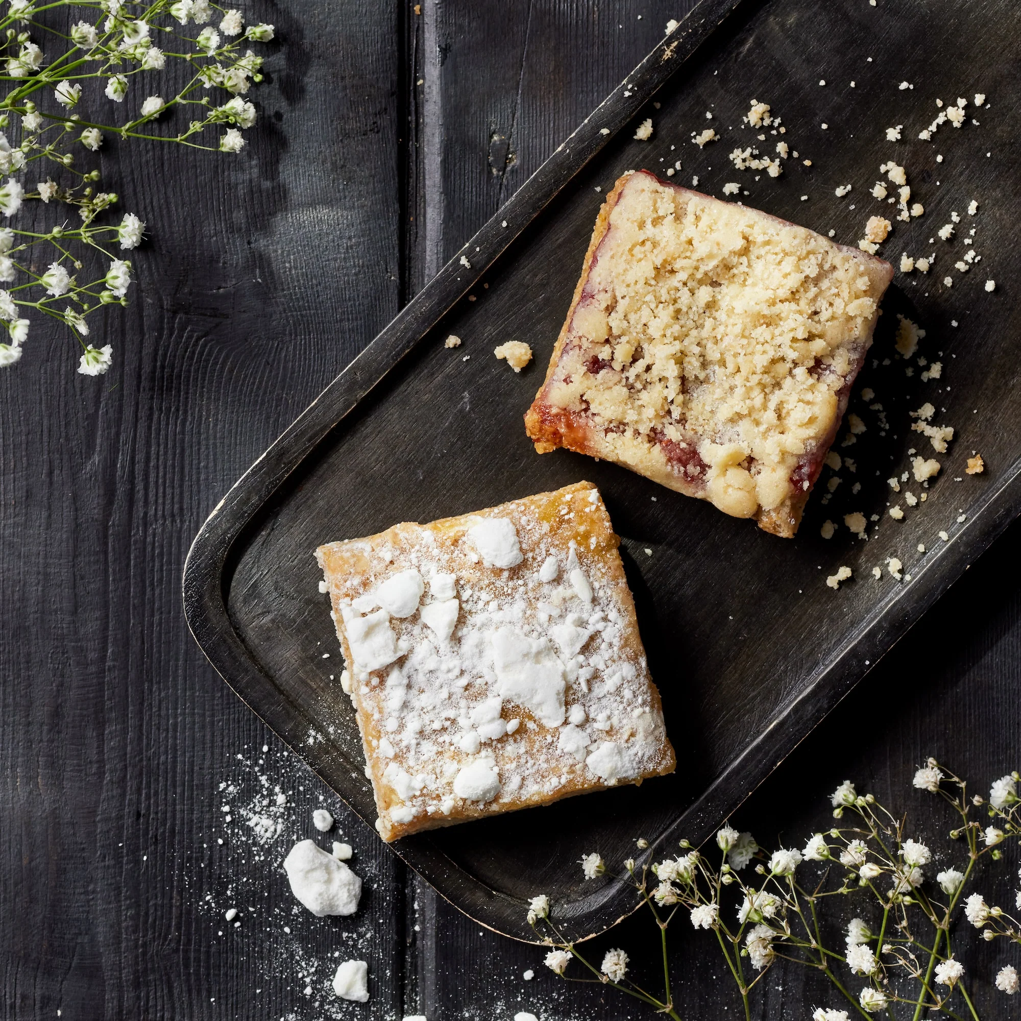 Raspberry Crumble & Lemon Meringue FlapJacks x 2