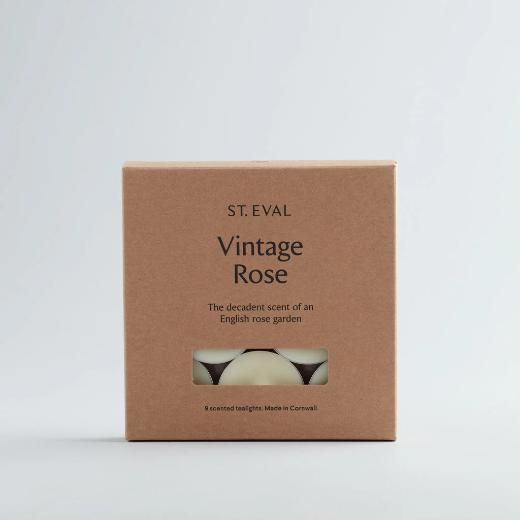 St Eval Vintage Rose Scented Tea Lights x 9