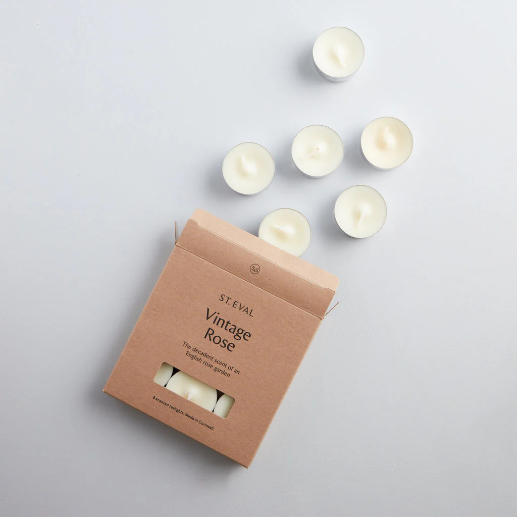 St Eval Vintage Rose Scented Tea Lights x 9 - Image 2
